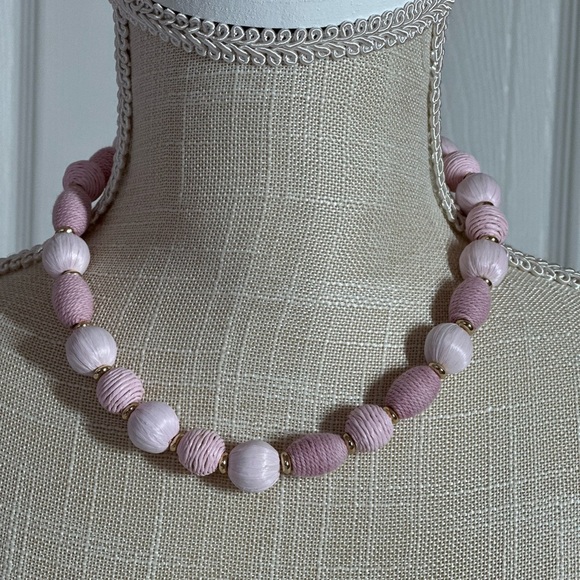 J.Crew Pink Raffia Wrapped Necklace - Picture 3 of 7